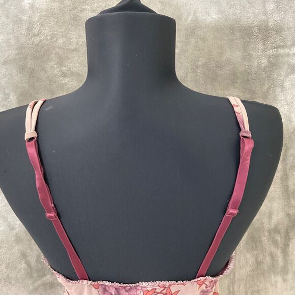 Donna L’Oren Gold Label Chemise Fairy Core Baby Doll floral purple size M Lace - Picture 4 of 9